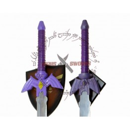 LEGEND OF ZELDA TRUE MASTER SWORD SET PURPLE HILT GODDESS BLESSED FULL TANG STEEL SWORDS-1